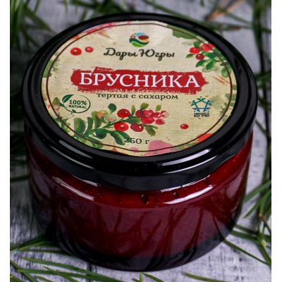 Брусника тертая с сахаром