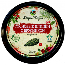 Сосновые шишки с брусникой
