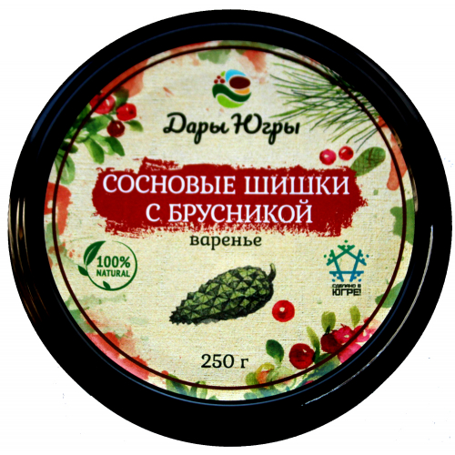 Сосновые шишки с брусникой